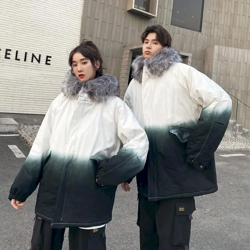 Куртка NiceMix, Мужская Уличная одежда, парка с капюшоном, меховое пальто, толстая мужская зимняя куртка в стиле Харадзюку Японская уличная оде... от AliExpress WW