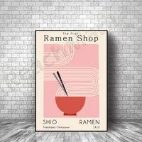 boutique ramen shio ramen rose ramen japanese art ramen nutrition recipient concept line decoration poster