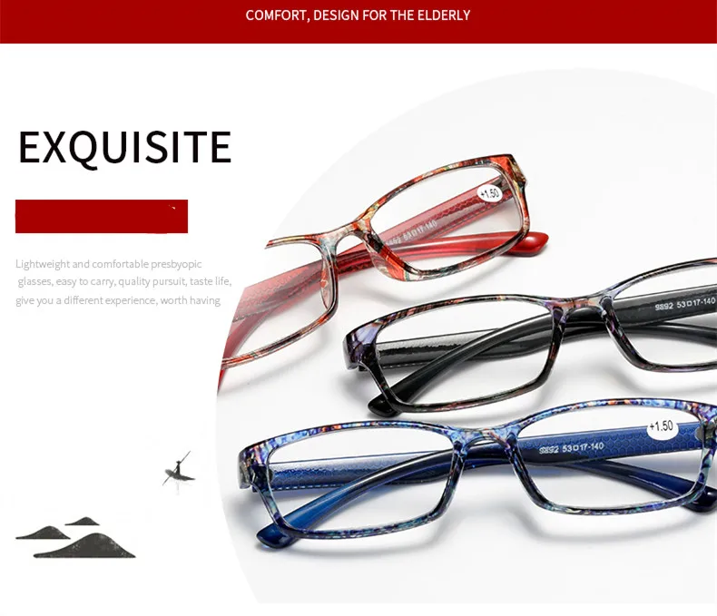 Vintage Floral Frame Reading Glasses Men's Women's Brand Design Rectangular Glasses Presbyopic Glasses Diopter Magnifying Glass