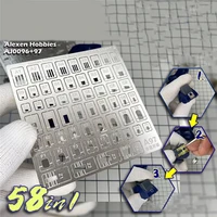 58in1 flat and folding scribing ruler scriber template tool for gundam model hobby tool template auxiliary engraved scribing