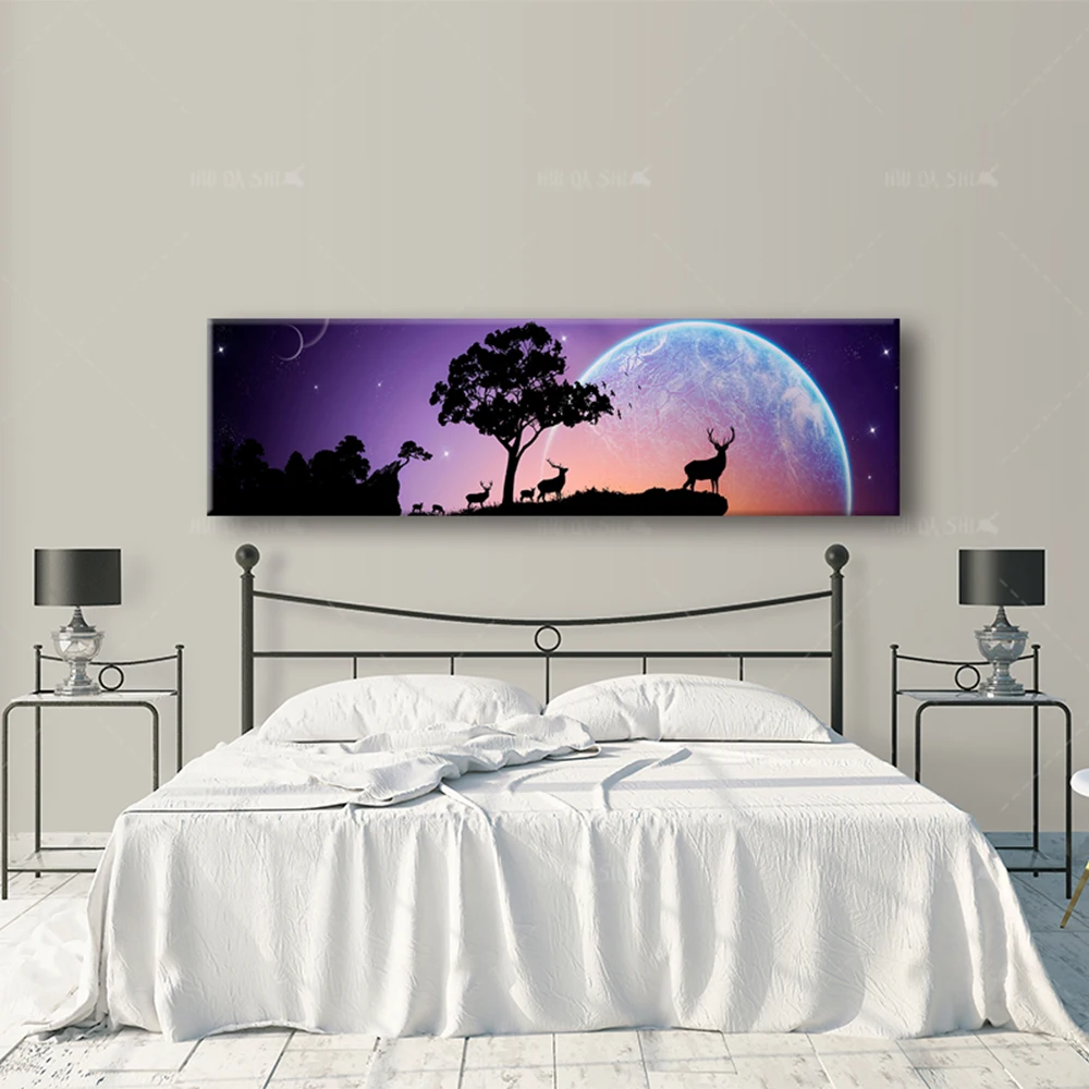 Настенное художественное полотно HD печать картина животное олень лес Красивая