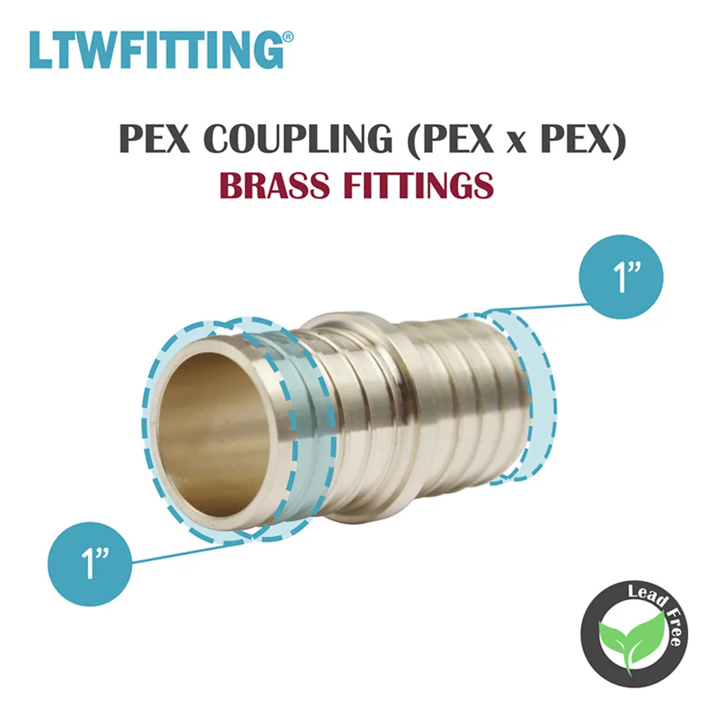 LTWFITTING Lead Free Brass PEX Crimp Fitting 1&quot Coupling | Обустройство дома