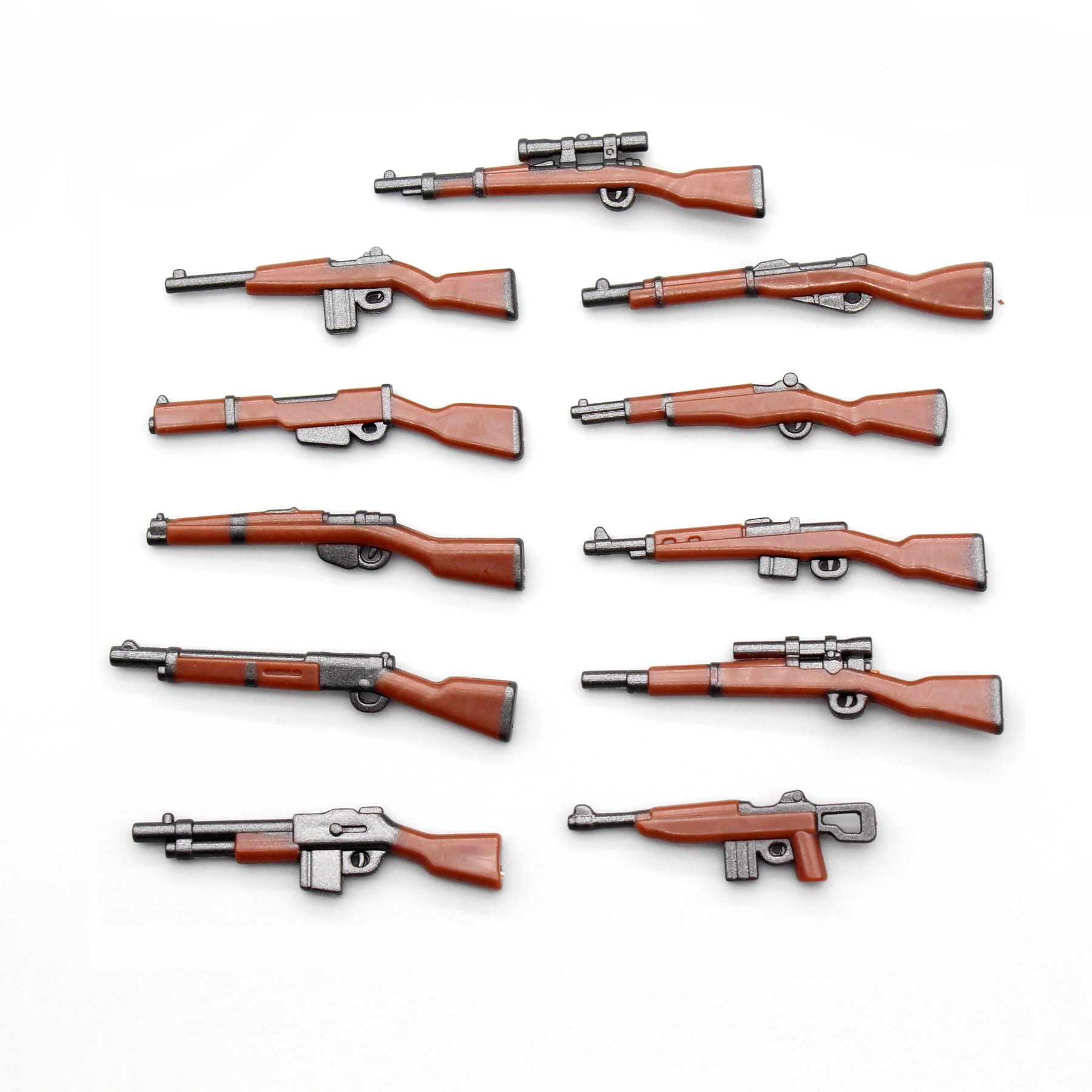 Военные строительные блоки WW2 винтовка пулеметы снайперские пистолеты оружие