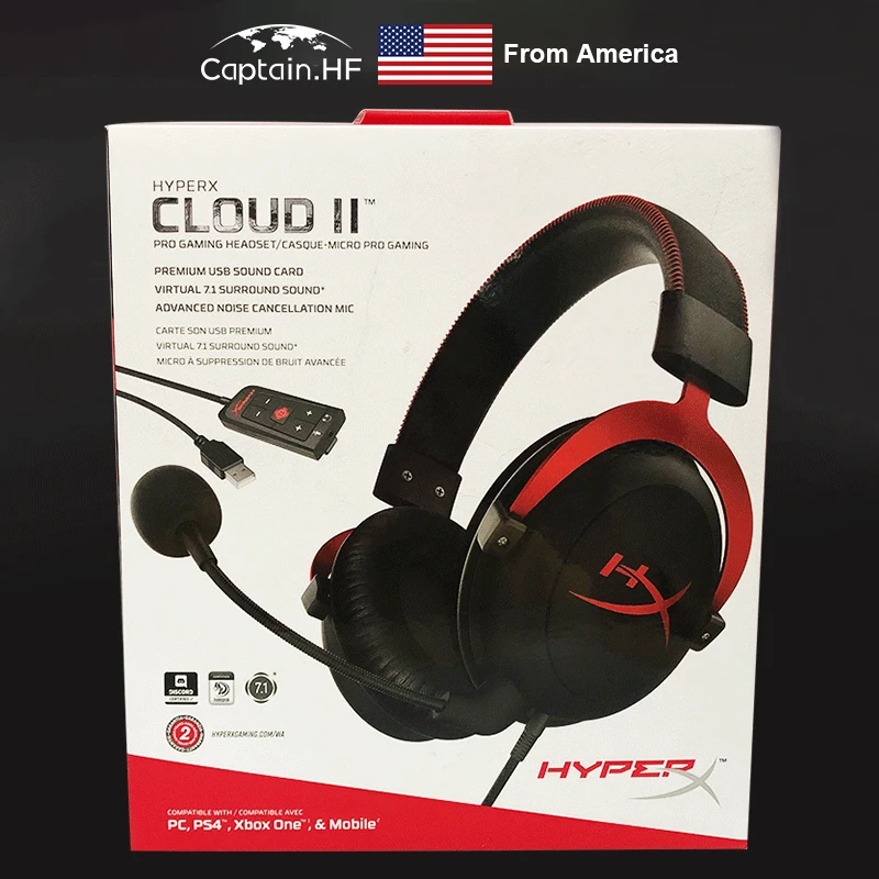

HyperX Cloud II - Gaming Headphones, 7.1 Surround Sound, Memory Foam Ear Pads, Durable Aluminum Frame, Detachable Microphone