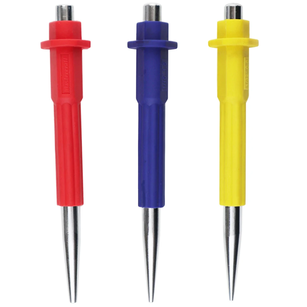 

3pcs Cone Nail Punch Set Handheld Center Hole Impact Location Non Slip Positioning Mark Alloy Steel Home Woodworking Portable