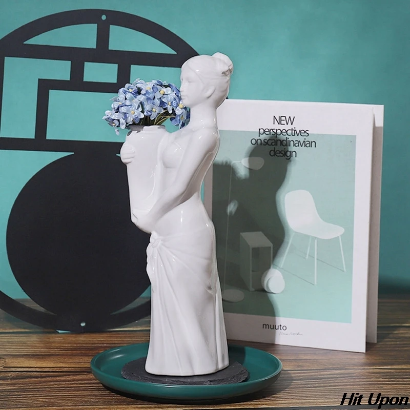 

2021 Hot Creative Decoration Human Body Vase Ceramic Nordic Home Decoration Body Art Sculpture Flower Arrangement Gift