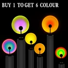 Ночник с радужным проектором Sunset s, прикроватная Настольная лампа с Usb, подарок на день Святого Валентина, светодиодная атмосферная лампа для спальни, бара, кофе