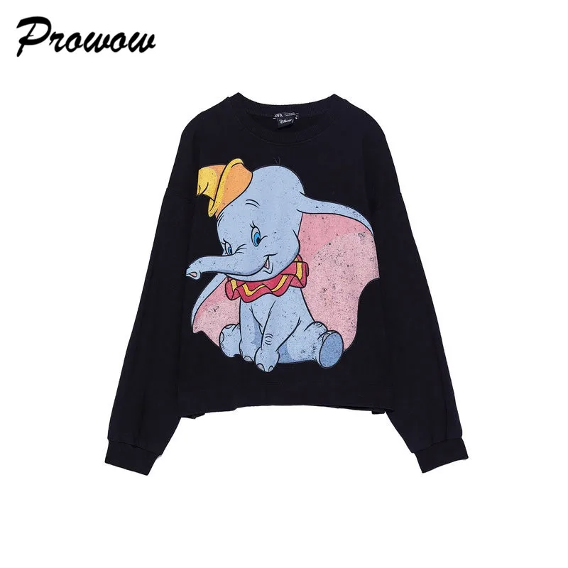 Футболка с принтом Dumbo, теплая Модная Толстовка с принтом животных Kawaii, толстовки, куртка для женщин, забавные женские топы, женская верхняя одежда - Цвет: Темно-серый