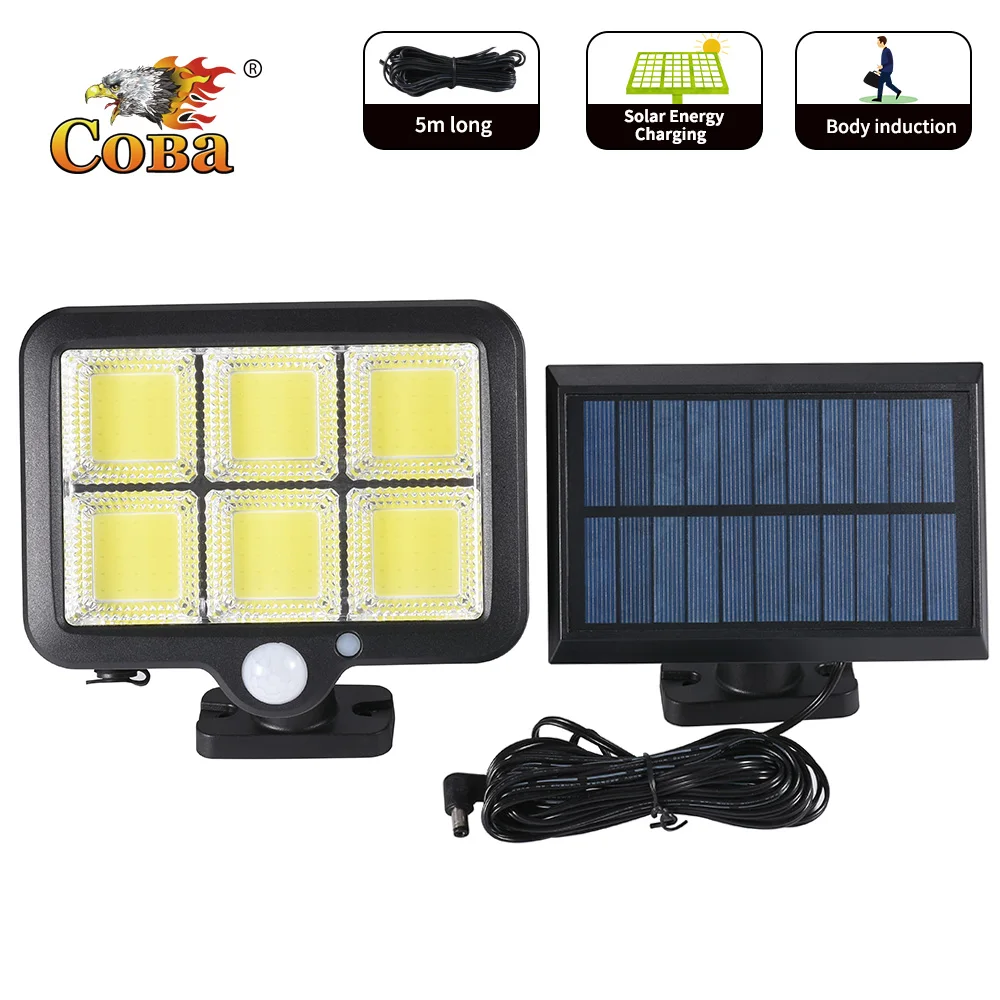 

Led solar spotlight cob outdoor wall lamp plastic waterproof 5M line built-in battery backyard honey bee decoration 3 modes