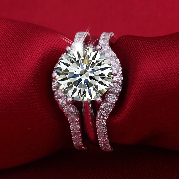 Абсолютно новое оригинальное кольцо 3 карата из чистого серебра 925 пробы имитация