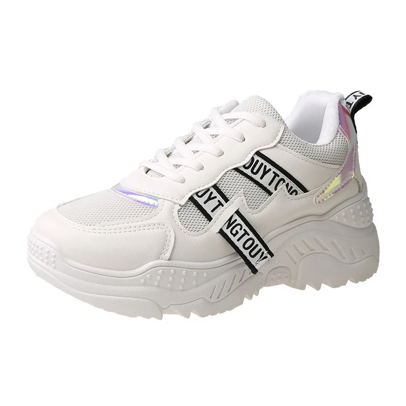 

2020 New Women Platform Sneakers Mesh Women Vulcanized Shoes Running Casual Shoes Tennis Female Thick Sole Yellow Size 36-41