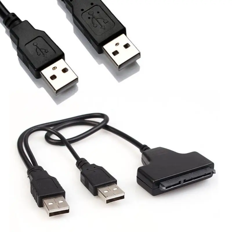 Новый черный медный кабель 50 см USB к SATA SATA7 15 Pin SATA2.0 адаптера для жесткого диска