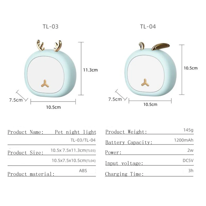 Светодиодный ночсветильник в виде кролика и оленя портативная лампа с