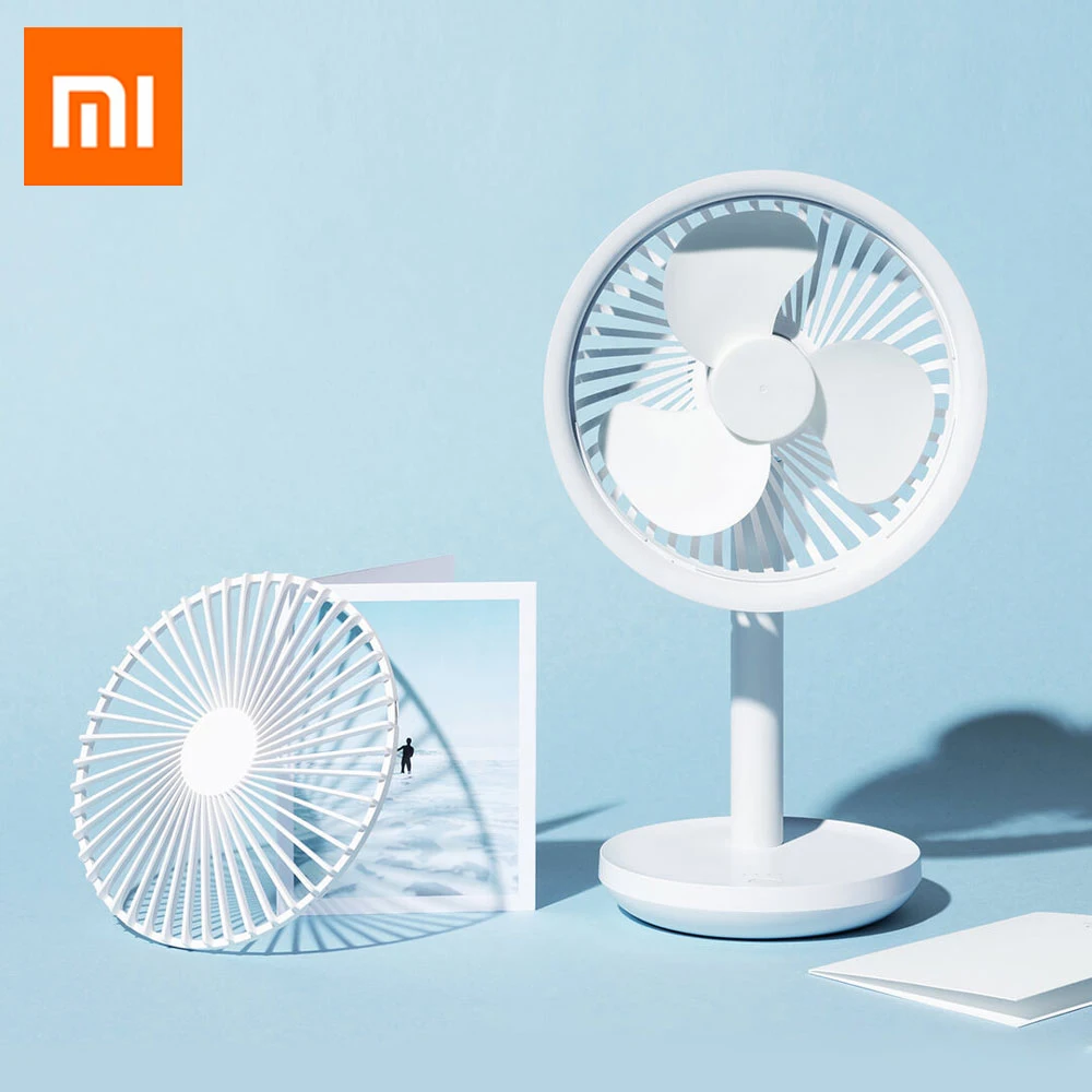 

Xiaomi Desktop Fan 60 Degree Shaking Head Height Wind Speed Adjustable 4000mAh Type-C Chargeable Light Portable Fan SOLOVE Make