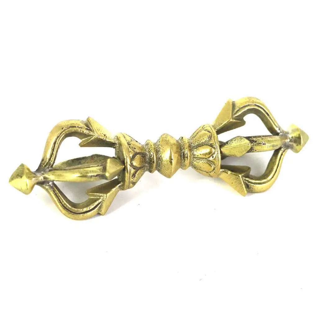 Медный Тибетский буддизм 9x5 см пять долей Пест Ваджра домашнее украшение|Статуи и