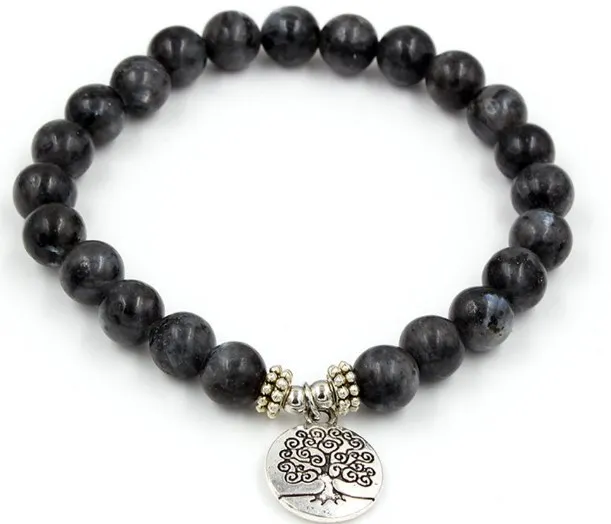 8 мм td42 эластичные отрегулировать браслеты с подвесками из природного камня