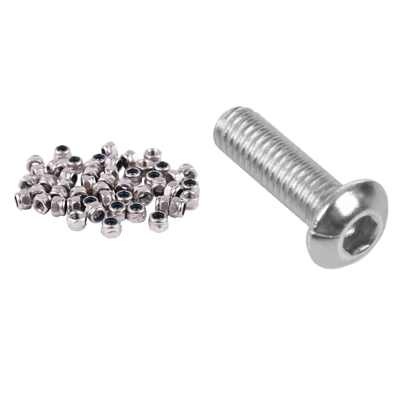 

Розничная продажа, 50 шт. M3 X 0,5 мм Nylock, нейлоновая вставка, шестигранные фиксирующие гайки с 30 шт. болтов с круглой головкой, болты с шестигранн...