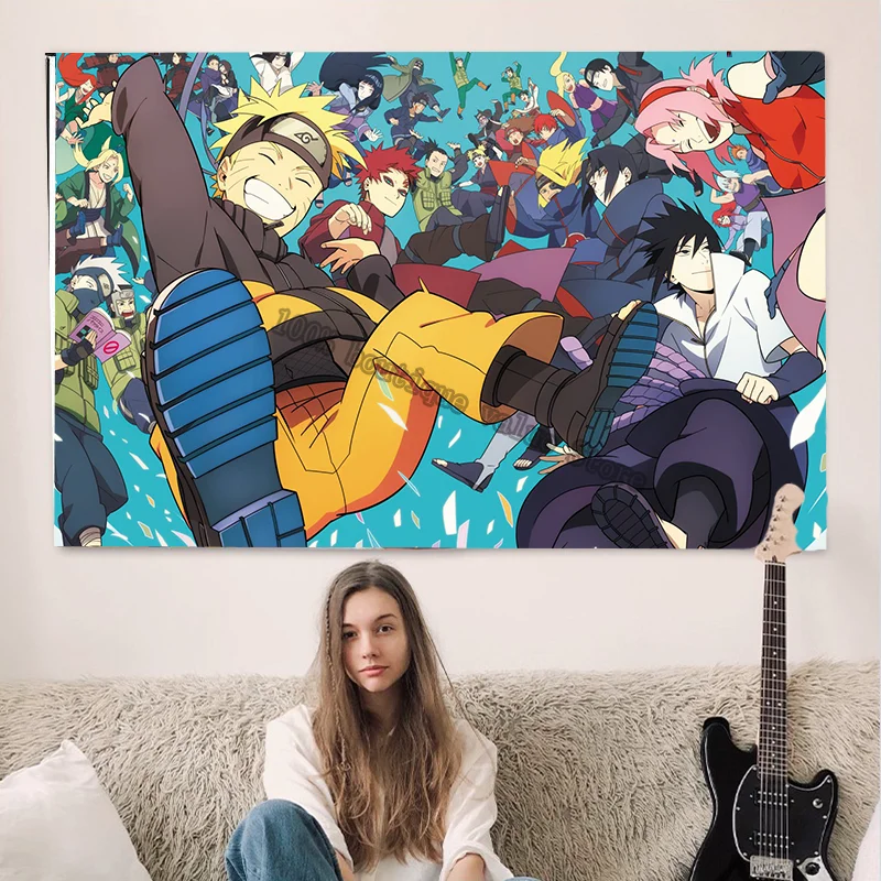 Декоративный тканевый фон для фотосъемки с изображением Наруто на день