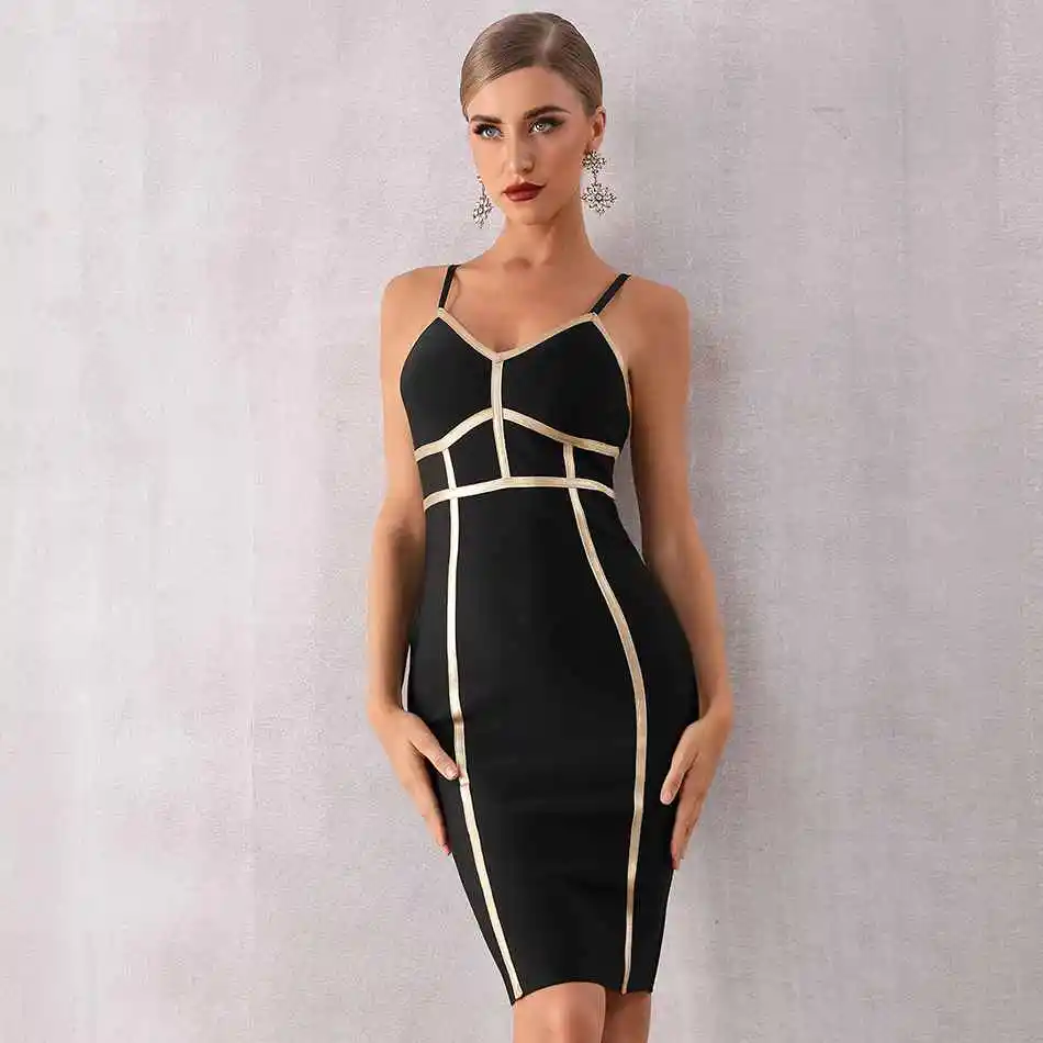 Облегающее платье Seamyla в черную полоску на бретельках без бретелек женское