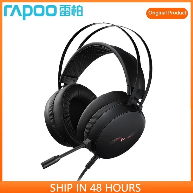

RAPOO VH310 игровой гарнитуры геймера наушники 7,1 объемное звучание музыки стерео наушники USB микрофон RGB светодиодный светильник для Киберспорт