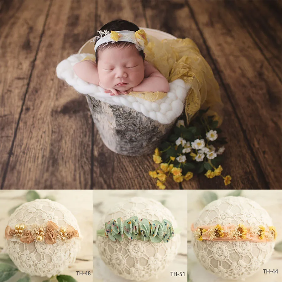 

Повязка на голову с жемчугом для новорожденных девочек, реквизит для фотосъемки, студийный головной убор для малышей, аксессуары для волос