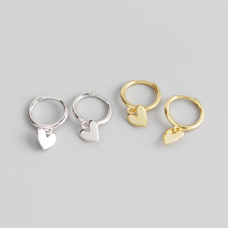 

925 Sterling Silver Heart-shaped Pendant Drop Earrings for Women 2020