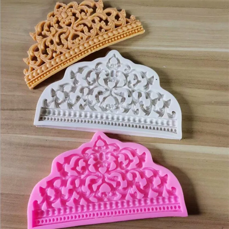 

Sugarcraft Baroque Style Crown Silicone Mold Cupcake Topper Fondant Cake Decorating Tools Chocolate Candy Jewelry Polymer Clay