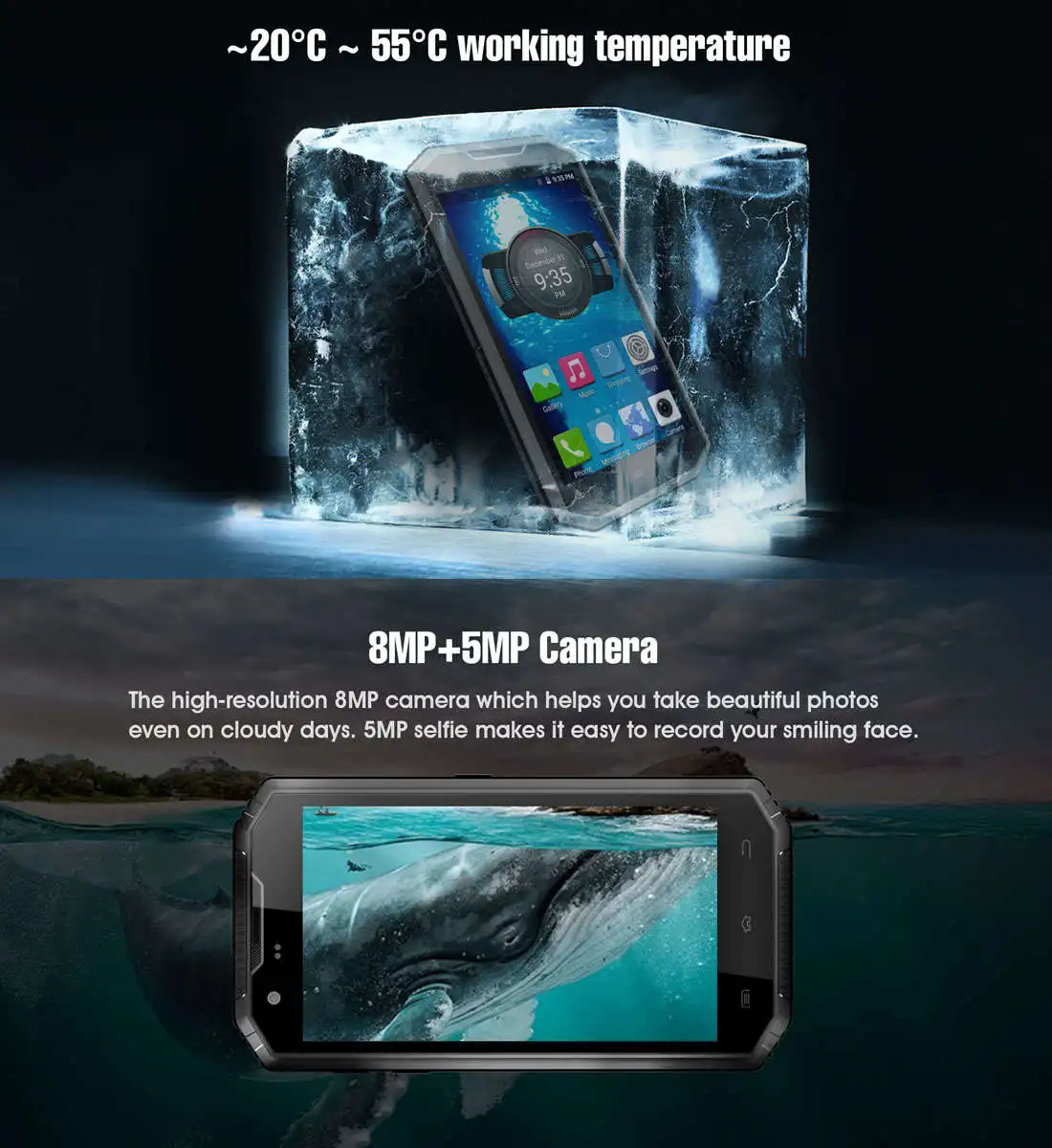 KXD E &amp L с тройной защитой W7S IP68 прочный телефон Android 6 0 MTK6737 1 3 ГГц 4 ядра 2 Гб