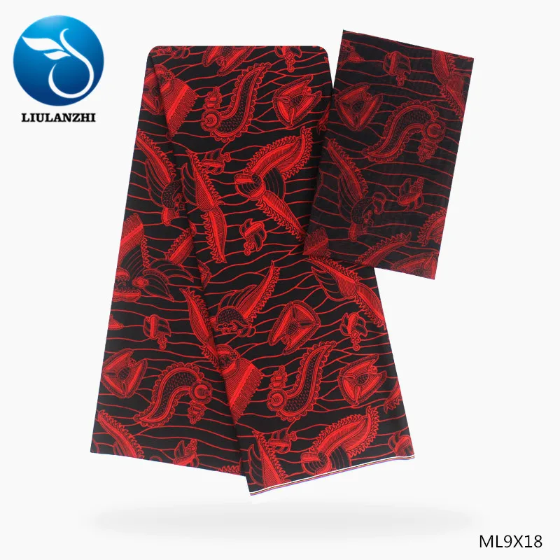 

LIULANZHI Chiffon nigerian fabrics Hot sale prints chiffon fabric with audel fabric for women dress 4+2yards ML9X18-ML9X82