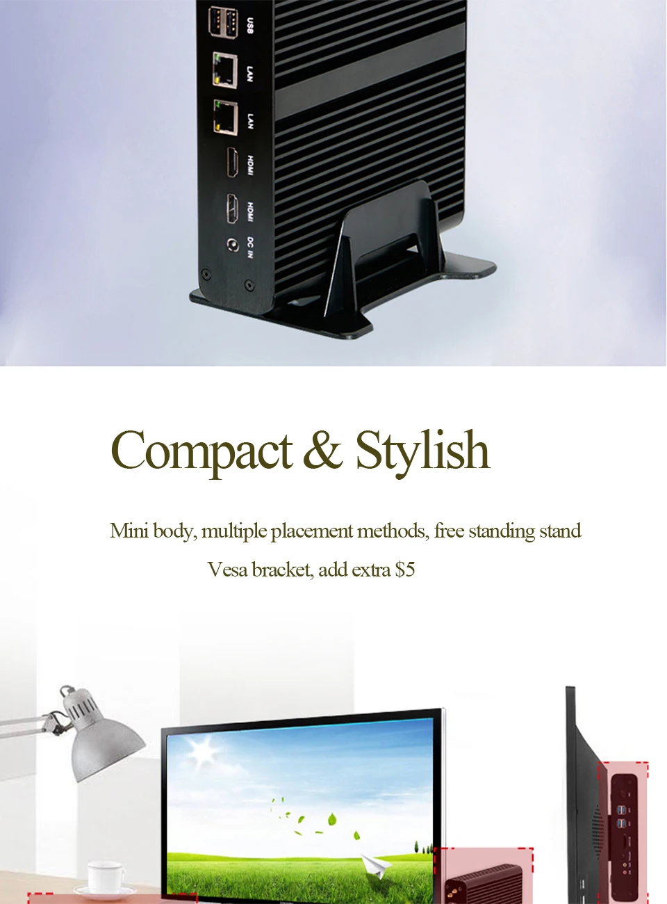 Причастником Core i7 4500U i7 4650U мини-ПК Win 10 с двойным HDMI двойным дисплеем порт мини HTPC мини компьютер Linux i7 4K ТВ приставка ПК