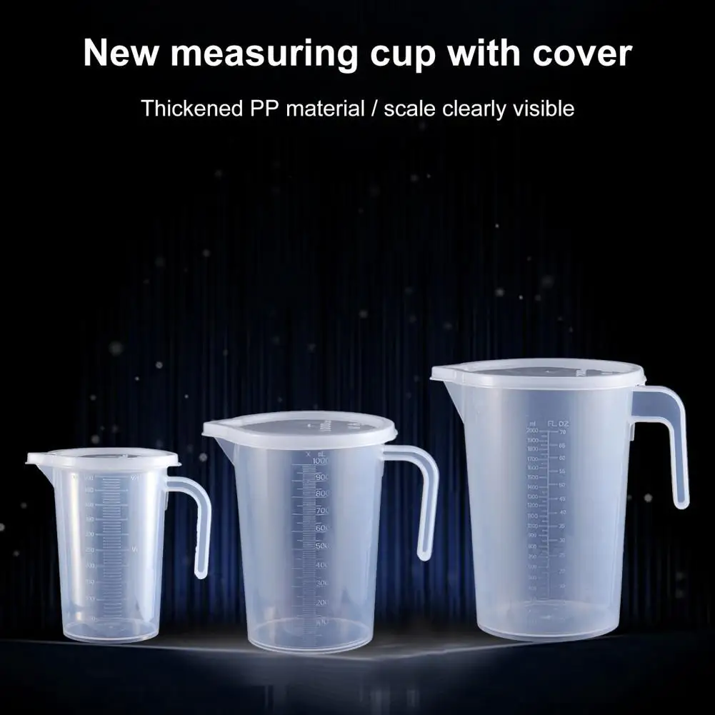 

500ml/1000ml/2000ml Heat-resistant Measuring Cup Strong Toughness Plastic Clear Scale Portable Cooking Jug for Daily Using