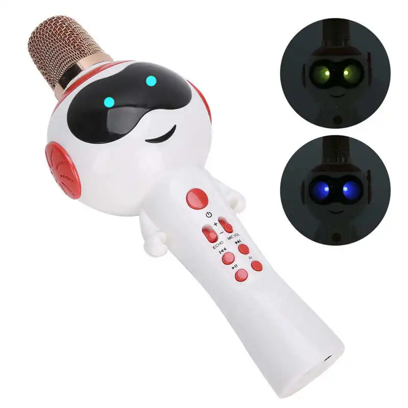 Детский беспроводной Bluetooth ручной микрофон милый для караоке светильник кой