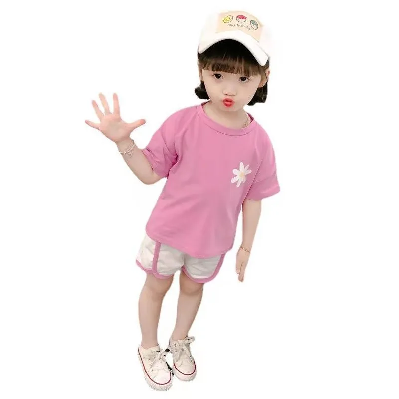 

New Fashion Summer Baby Girl Clothes Cute Children Cotton T-Shirt Shorts 2Pcs/Sets Toddler Casual Sports Costume Kids Tracksuits