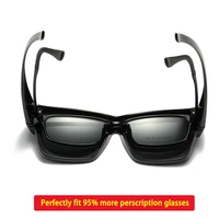 polarized fit over sunglasses cover over overlay prescription glasses myopia man women car driver large size transfer eyewear