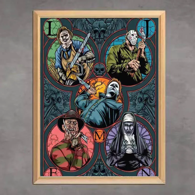 

Classic Hot Sale Diamond Painting Horror Movie Characters Full Square /Round drill Diamond Embroidery Rhinestones Mosaic Pictur