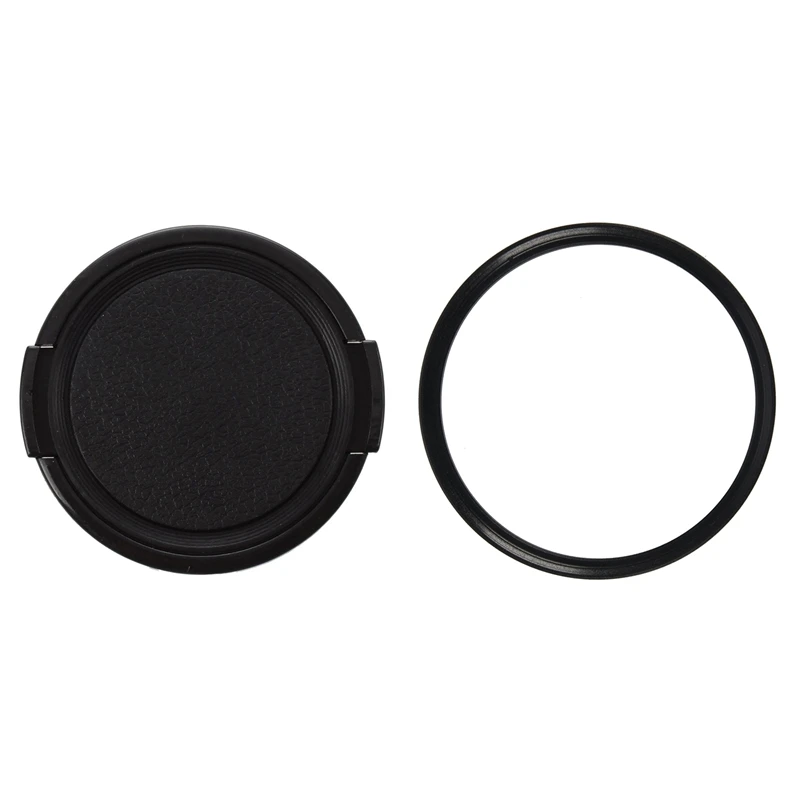

1Pcs Camera Plastic Side Pinch Clip on Front Lens Cap Protective Cover Black 49Mm & 1Pcs 48Mm To 49Mm Camera Filter Lens 48Mm-49