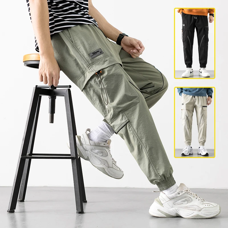 

Men's Trend Cargo Pants Hip Hop Wild Loose Male Drawstring Trousers korean Style Fashion Casual High Street Brand Harem Pants