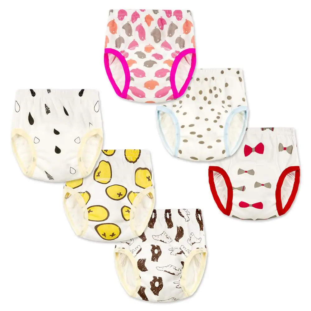 Детские Многоразовые тренировочные штаны 5 слоев хлопковое нижнее белье для