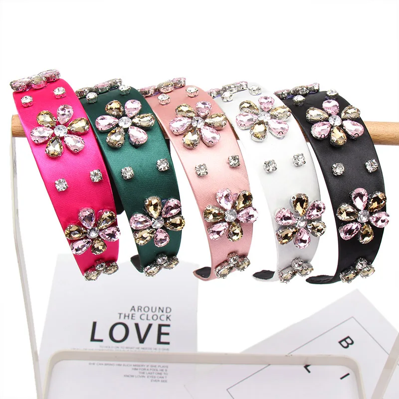 CN Fashion Baroque Rhinestone Hairband Women Luxurious Crystal Diamond Headbands Wide bezel For Girls Hair Band Accessories |