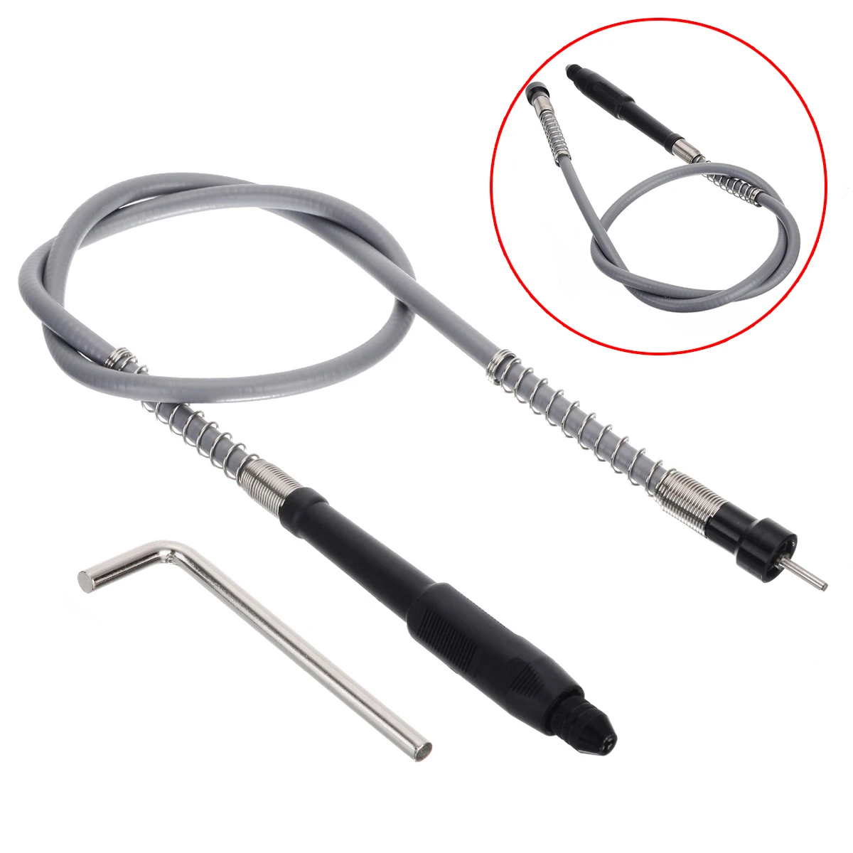 

105cm Flexible Flex Shaft Kit Drill Grinders Shaft Extension Soft Flex Chuck Shaft M8 Keyless Chuck For Electric Grinder Drill