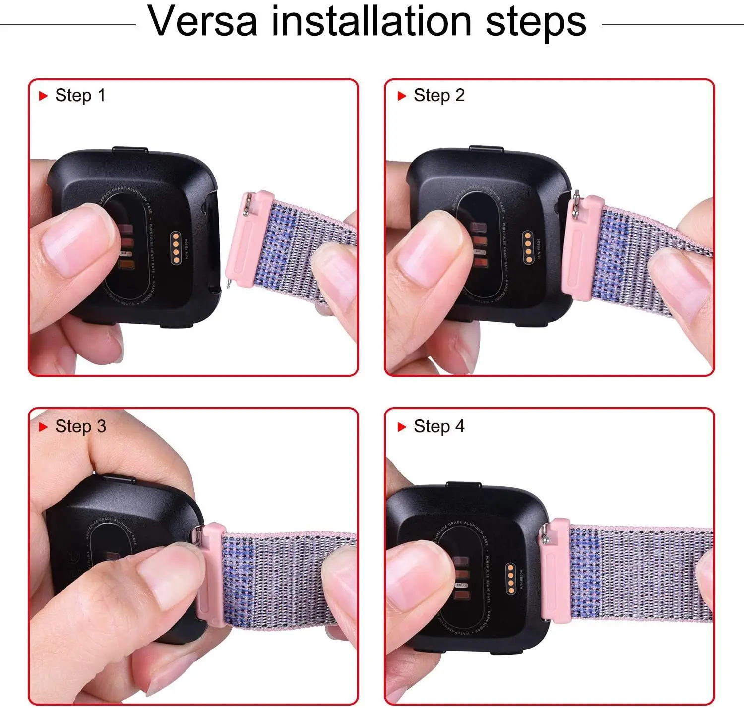 Ремешок нейлоновый для Fitbit Versa/Lite/Versa2 сменный Браслет умных часов браслет-петля