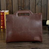 mens business office briefcase brand pu leather handbag male vintage tote computer laptop bag casual shoulder file bags retro