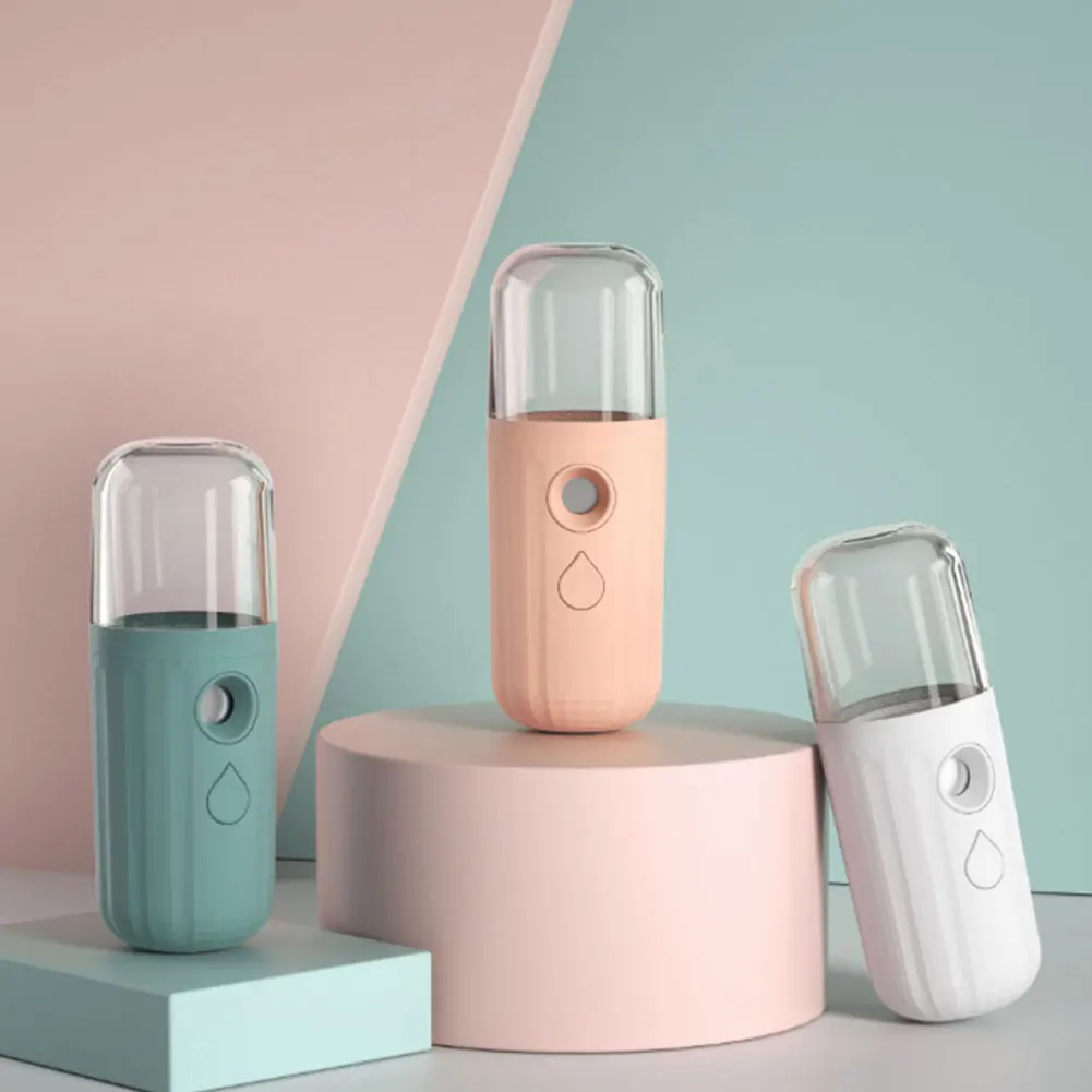 Mini Nano Spray Mister Face Humidifier Instrument Clean Cartoon Animal Facial Steamer USB Rechargeable Mist Moisturizing Device