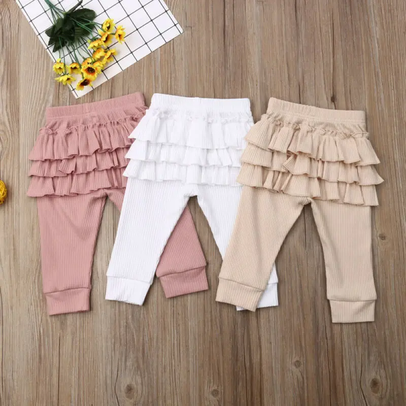 Baby Girl Ruffle Leggings Trousers Toddler Casual School Long Pants Clothes | Детская одежда и обувь