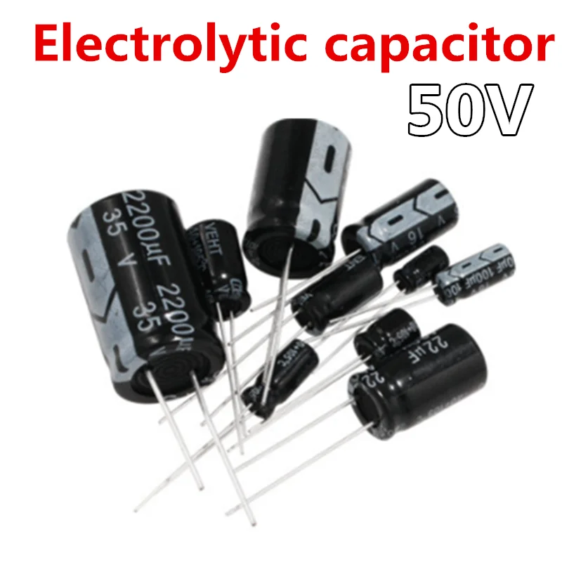 

10PCS 50V Electrolytic capacitor 0.1uf 0.22uf 0.33uf 0.47uf 1uf 2.2uf 3.3uf 4.7uf 10uf 22uf 33uf 47uf 100uf 220uf 330uf 470uf