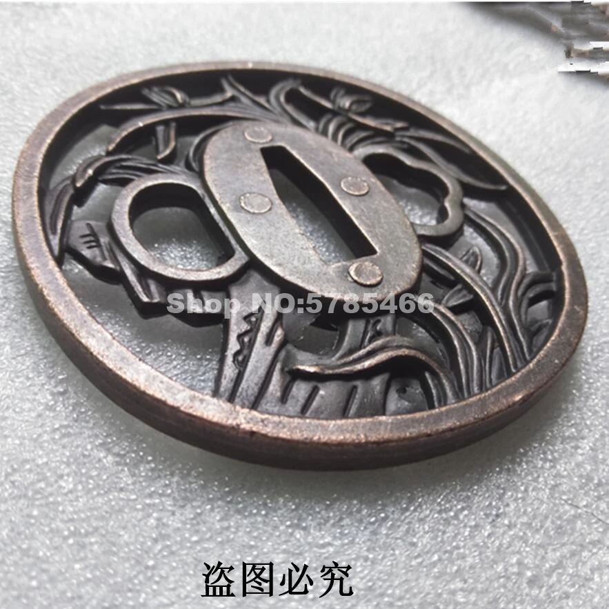Красивый сплав защита цветов Tsuba менуки фучи Кашира для японского самурайский