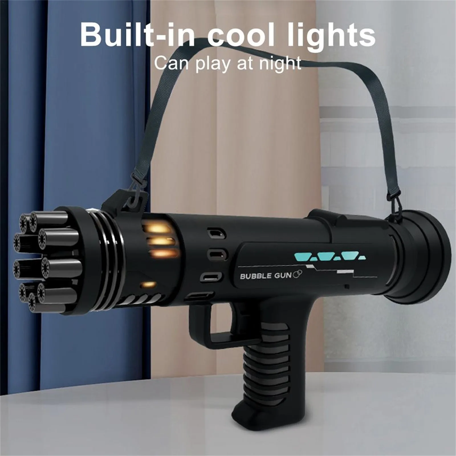 

Gatling Bubble Machine Electric Automatic Bubble Guns Cool Bubble Children Automatic 9-hole Outdoor Toys Bubble Maker