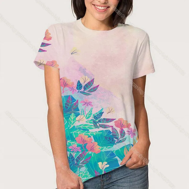 

New Summer Women Cute Flower Butterfly 3D T Shirt Female Beautiful T-shirt Camiseta Harajuku Streetwear Oversized Unisex Tshirt