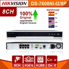 Hikvision 8CH NVR DS-7608NI-I28 P 4K сетевой видеорегистратор 8CH 2SATA 8 PoE Port H.265 APP Удаленный просмотр CCTV видеорегистратор