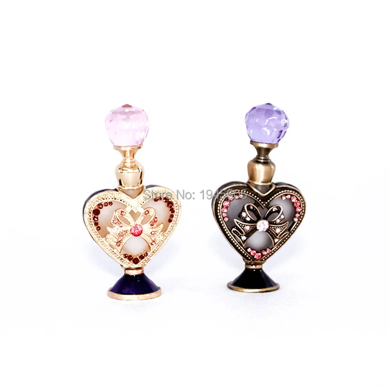 5ml Perfume Essential Oil Vintage Empty Refillable Bottle Graven Metal Heart Bowknot Glass Container Gift Home Decoration#59709 | Красота и
